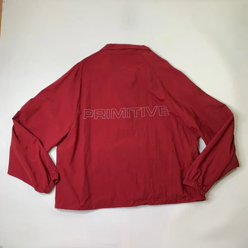 Primitive Skateboarding Jacket Mens Large Rich Red Half Zip Windbreaker Pullover